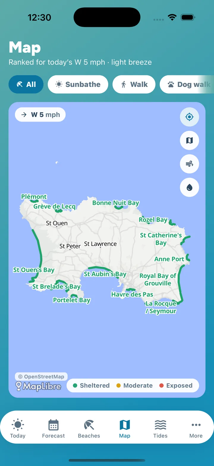The whole island on one map